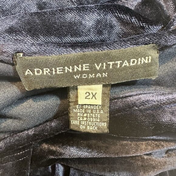 Adrienne Vittadini Woman 2X Navy Velvet Maxi Dress Long Sleeve Plus Size Party - Picture 6 of 9